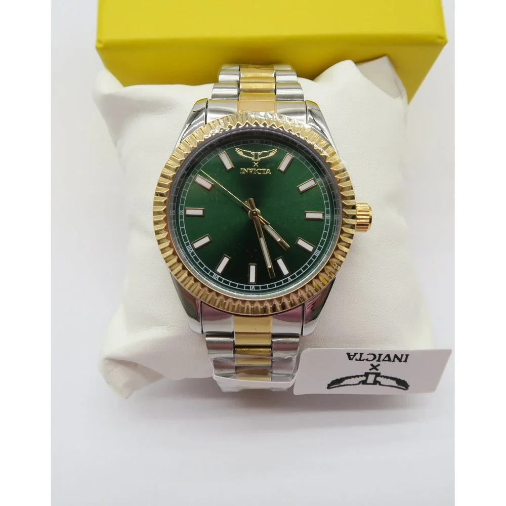 Invicta Specialty I Mens Watch 40mm Green Dial Two Tone Gold Steel 69012  New